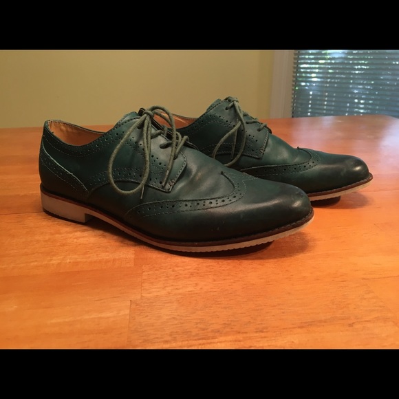JD Fisk Men’s Green Wingtips - Size 10 - Picture 1 of 8